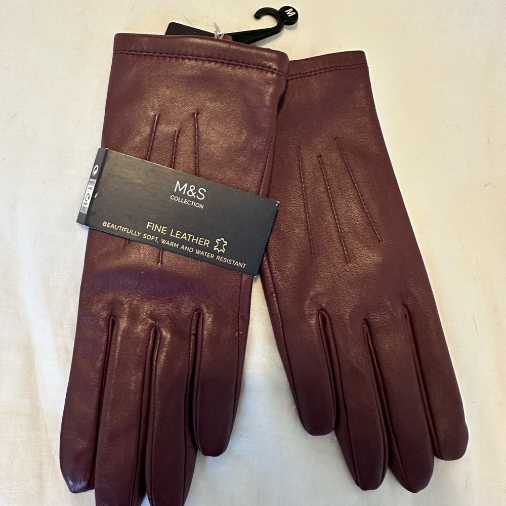 Purple Leather Gloves